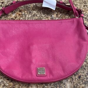 Dooney & Bourke Fuchsia Luna Leather Shoulder Bag
